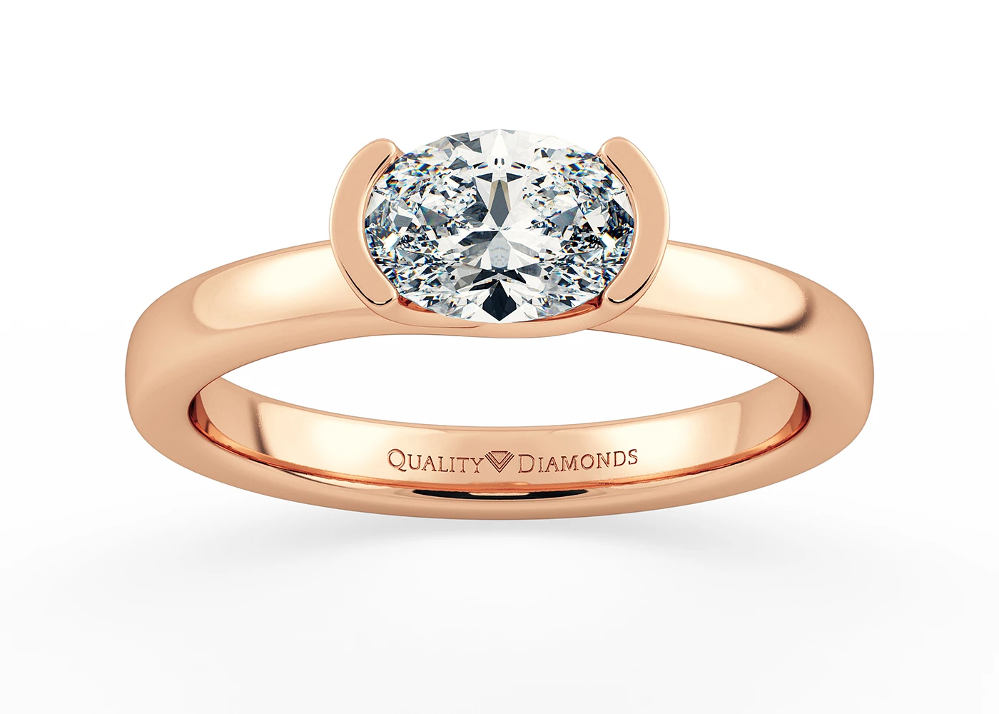 Oval Hanita Diamond Ring in 9K Rose Gold