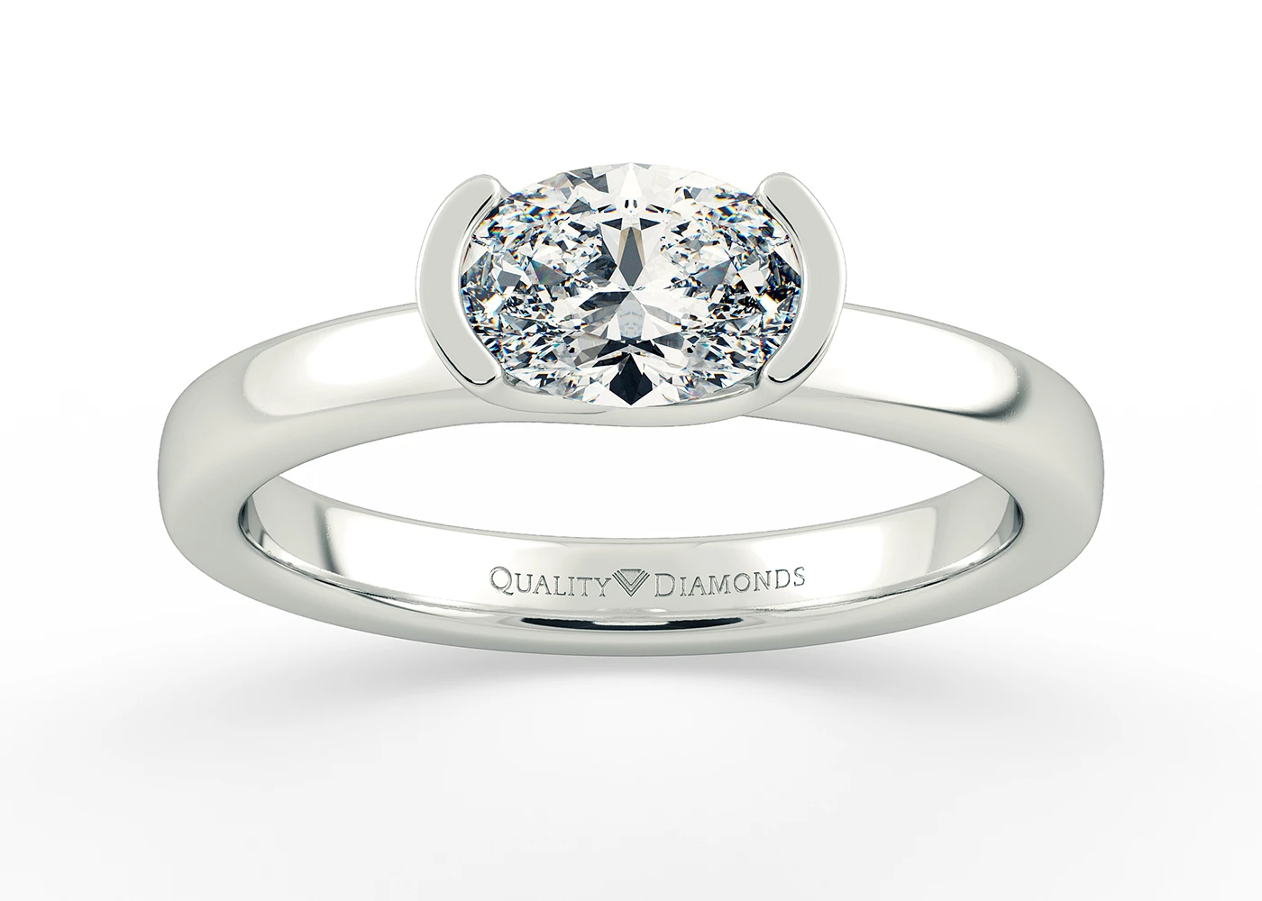 Oval Hanita Diamond Ring in Palladium