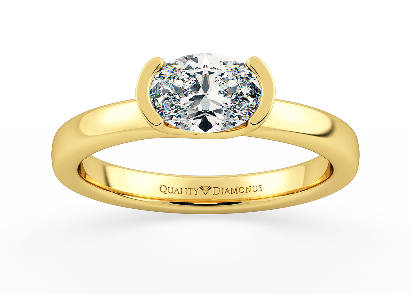 Oval Hanita Diamond Ring in 18K Yellow Gold