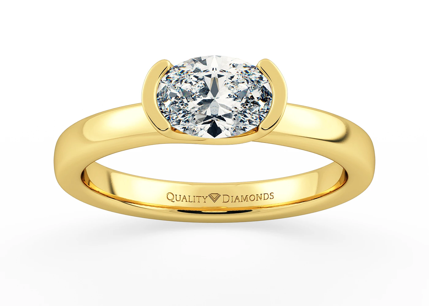 Oval Hanita Diamond Ring in 9K Yellow Gold