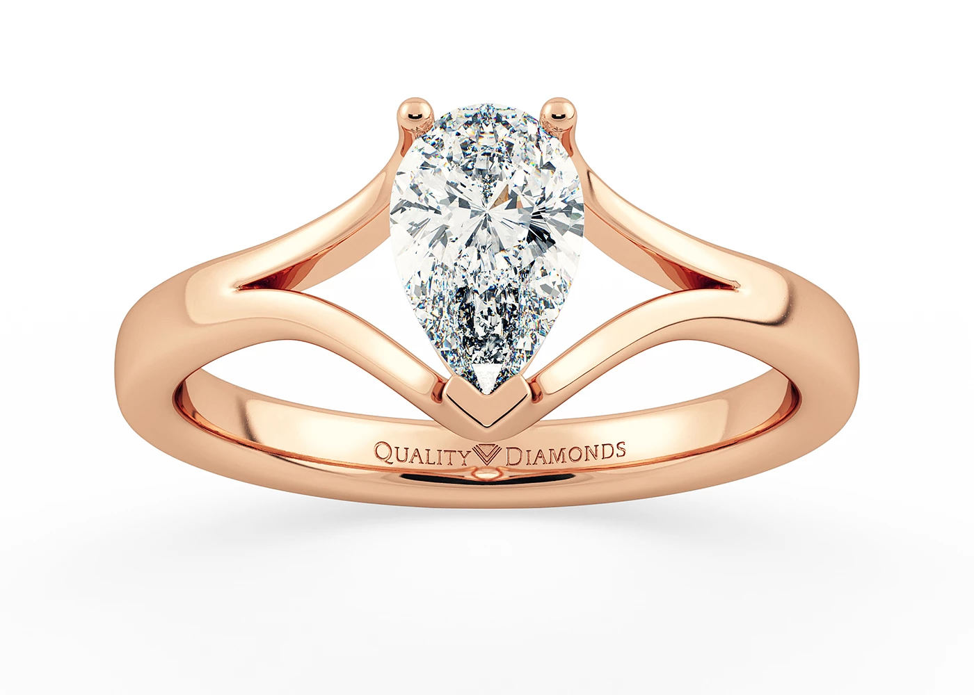 Pear Aurelia Diamond Ring in 9K Rose Gold