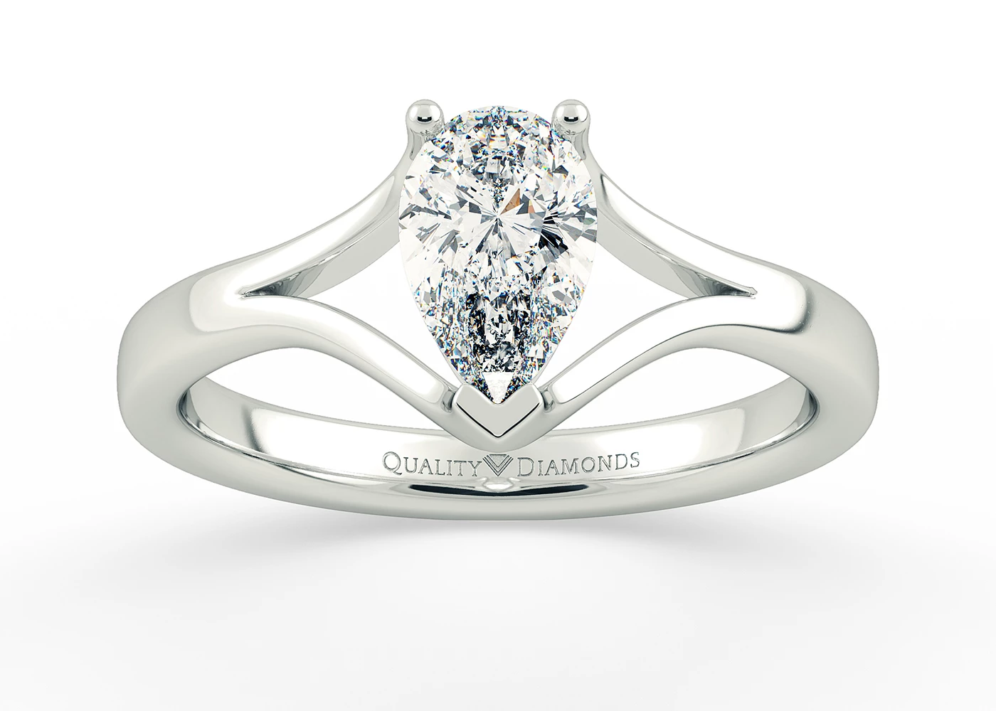 Pear Aurelia Diamond Ring in 9K White Gold