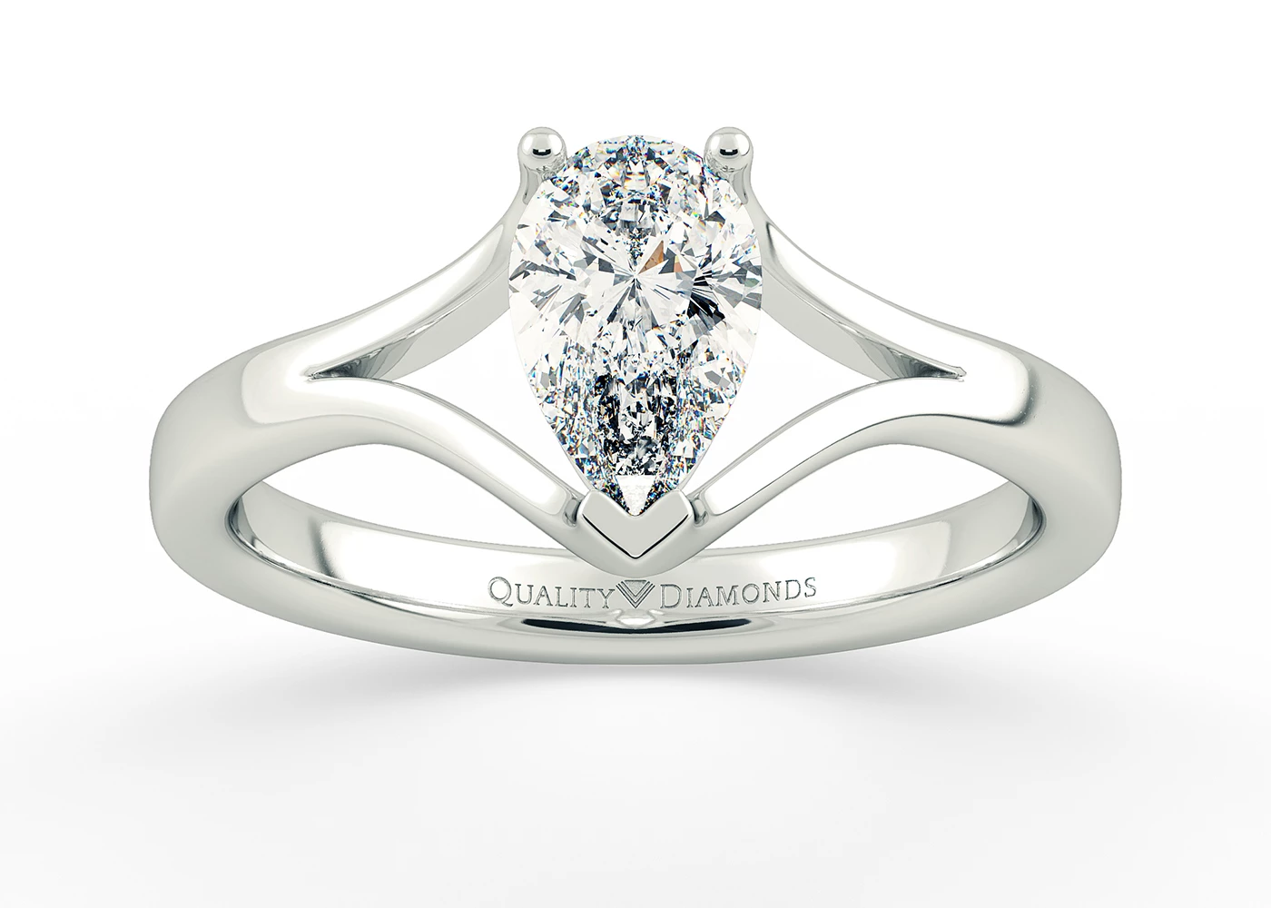 Pear Aurelia Diamond Ring in Palladium