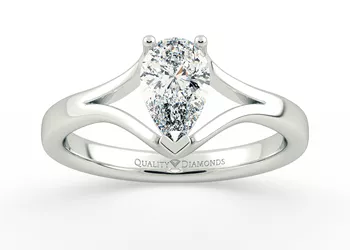 Pear Aurelia Diamond Ring in Platinum