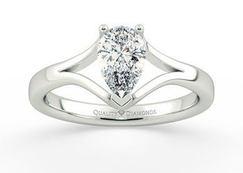 Pear Aurelia Diamond Ring in 18K White Gold
