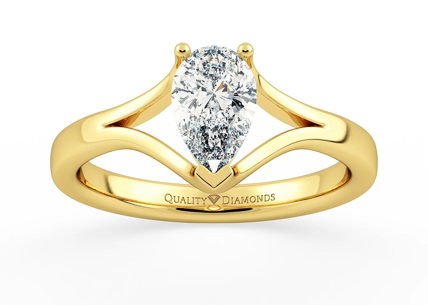 Pear Aurelia Diamond Ring in 9K Yellow Gold