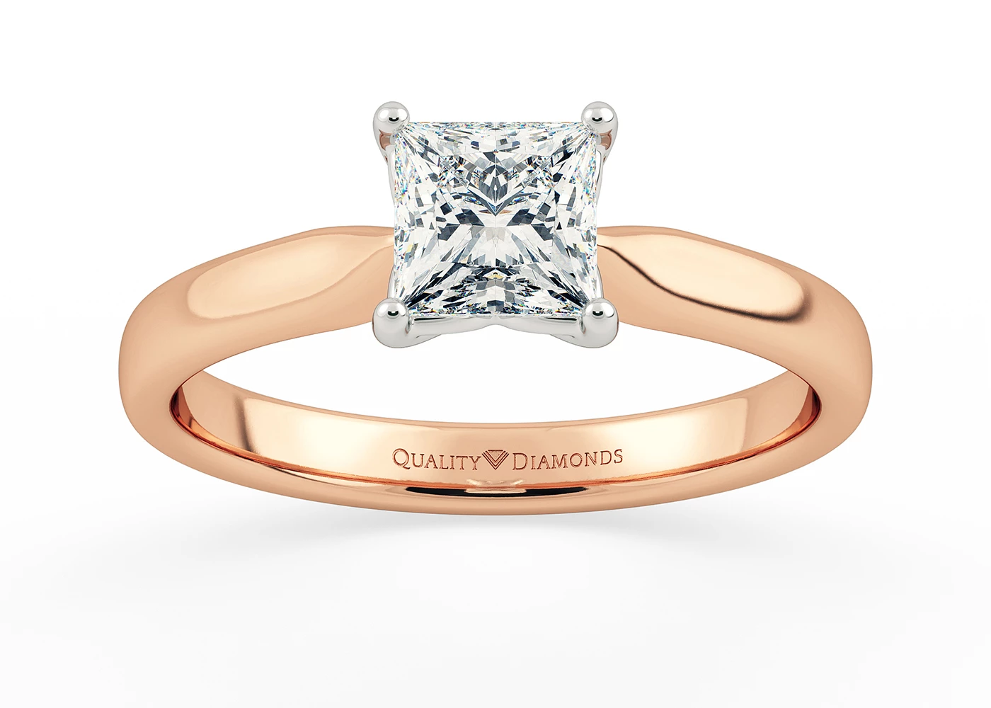 Princess Esme Diamond Rings in 18K Rose Gold