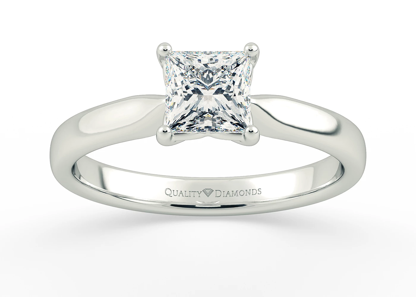 Princess Esme Diamond Rings in 18K White Gold