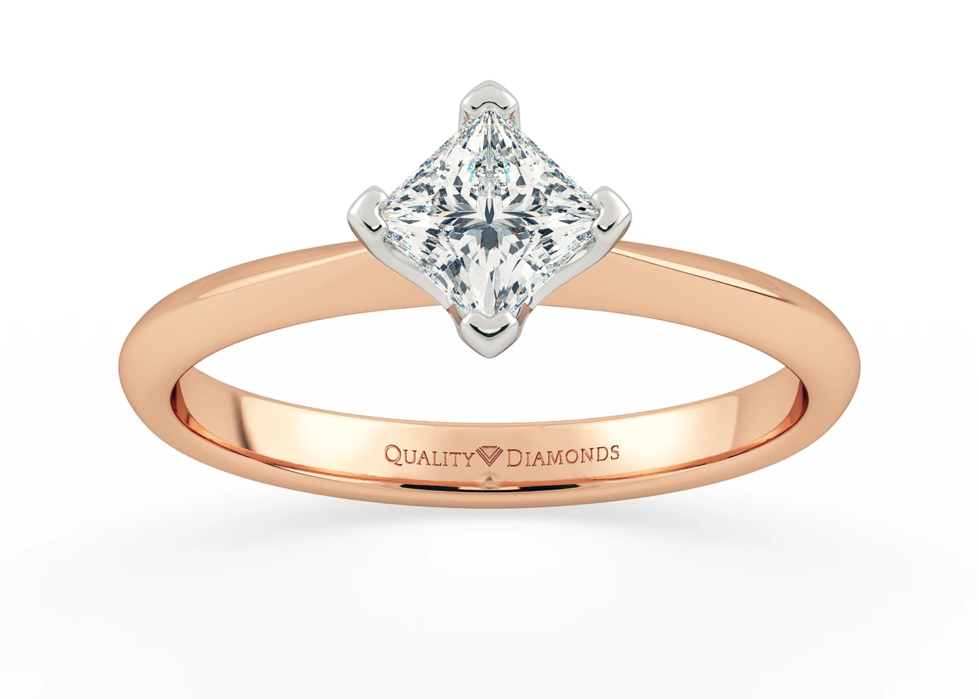 Princess Olfa Diamond Ring in 18K Rose Gold