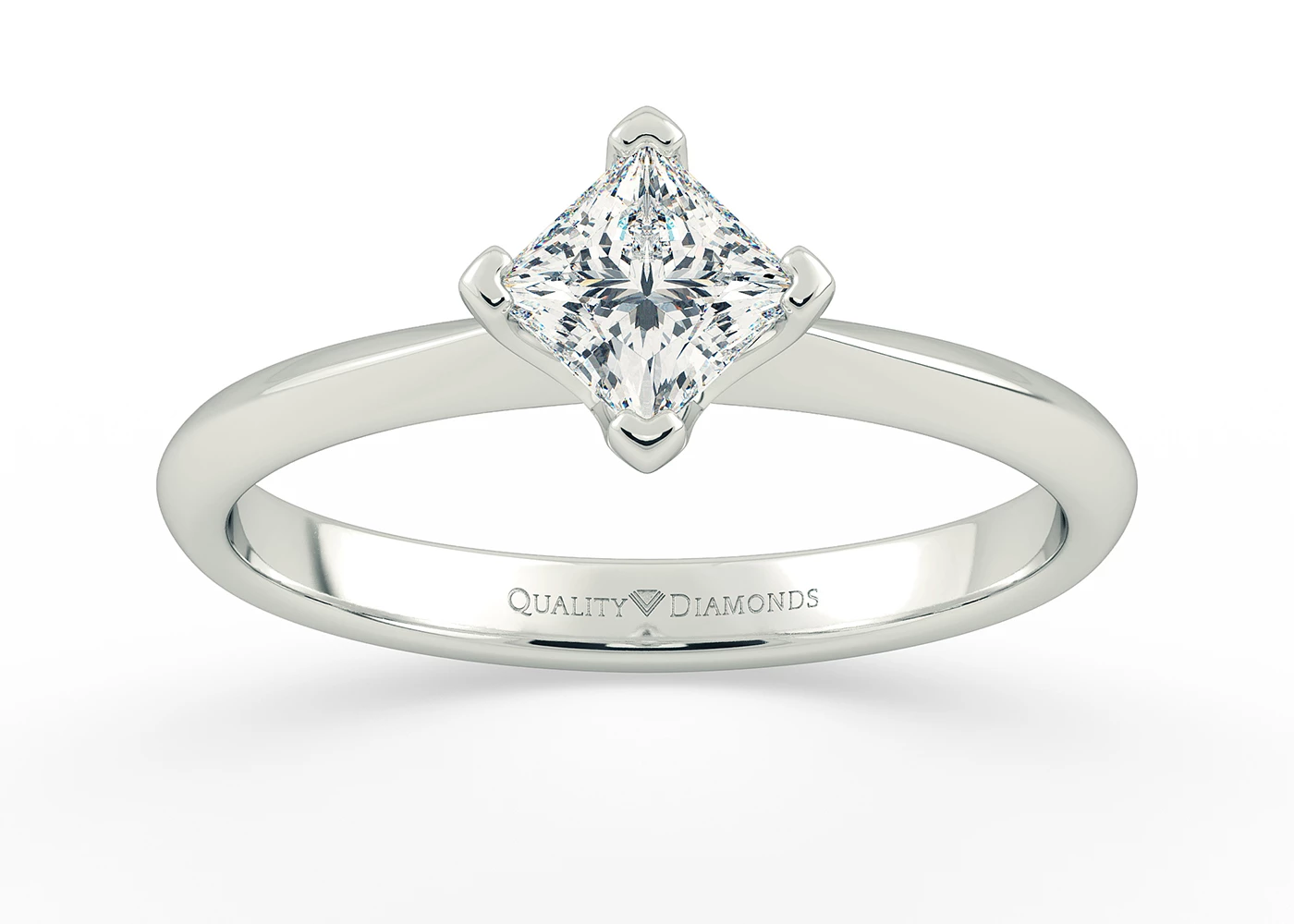 Princess Olfa Diamond Ring in 18K White Gold