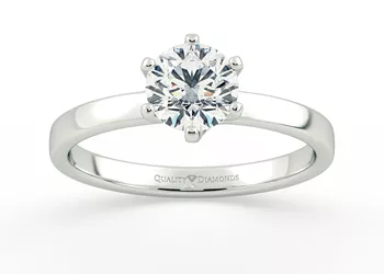 Six Claw Round Brilliant Abbraccio Diamond Ring in Platinum