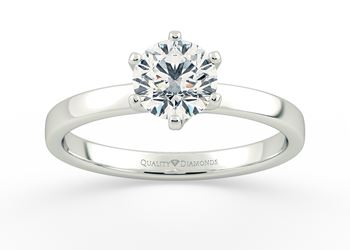 Six Claw Round Brilliant Abbraccio Diamond Ring in Platinum