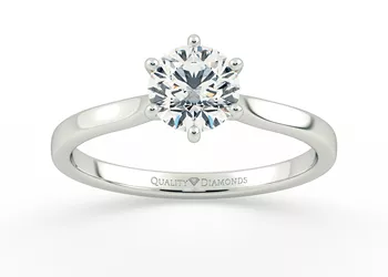 Six Claw Round Brilliant Beau Diamond Ring in Platinum