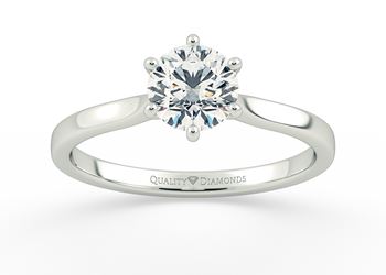 Six Claw Round Brilliant Beau Diamond Ring in Platinum