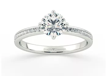Diamond Set Round Brilliant Abbraccio Diamond Ring in Platinum