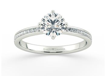Diamond Set Round Brilliant Abbraccio Diamond Ring in Platinum