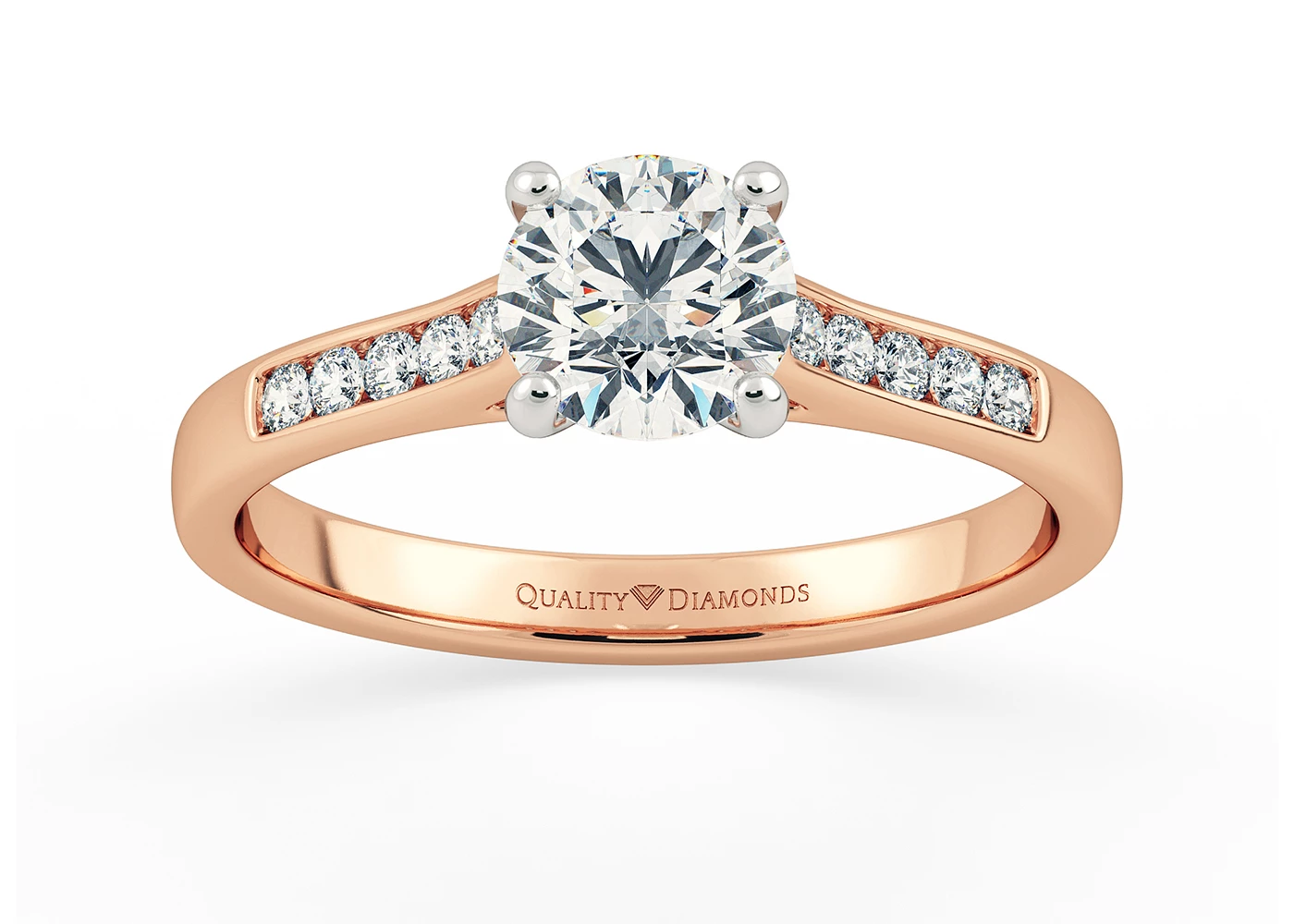 Diamond Set Round Brilliant Kala Diamond Ring in 9K Rose Gold