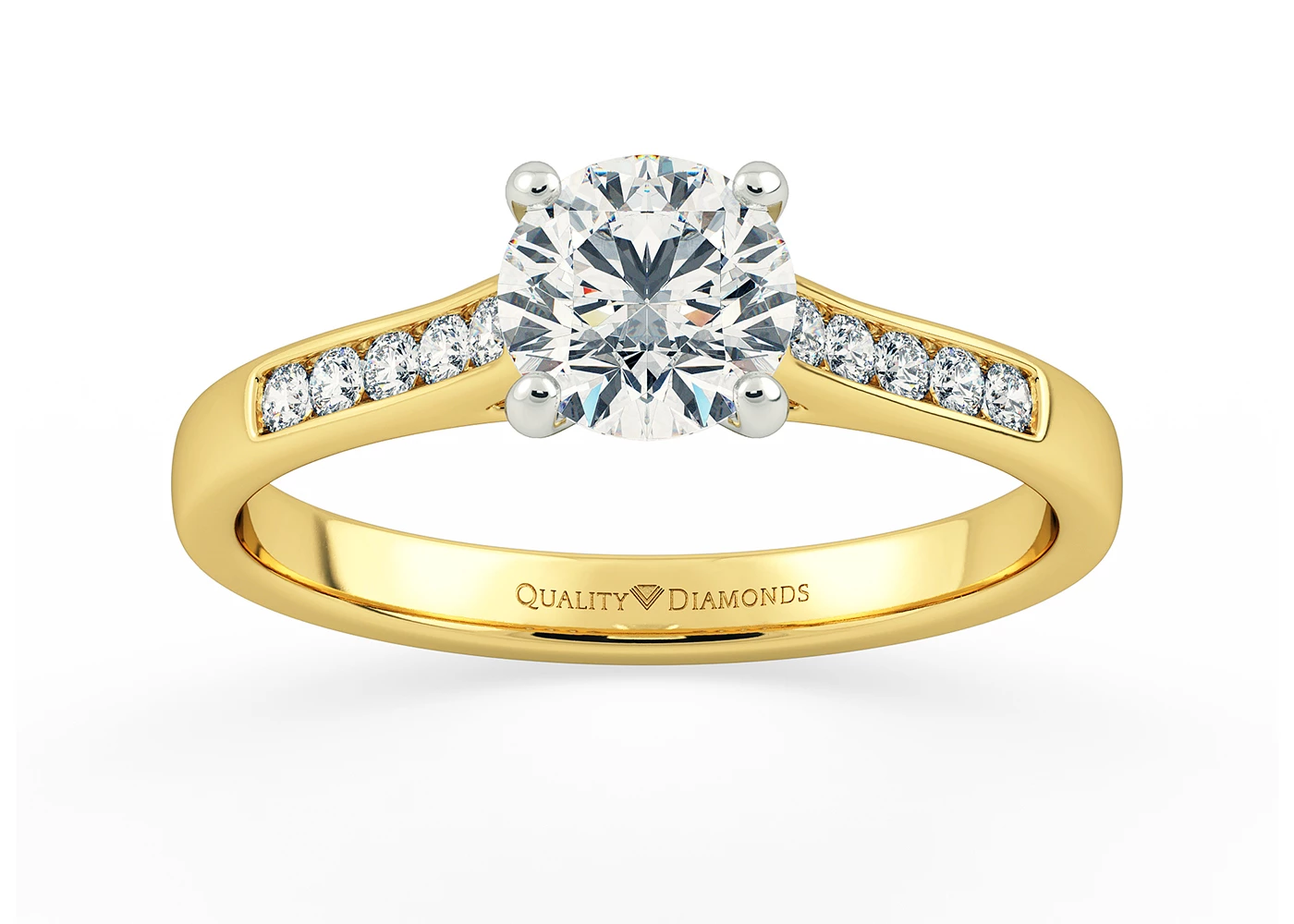 Diamond Set Round Brilliant Kala Diamond Ring in 9K Yellow Gold