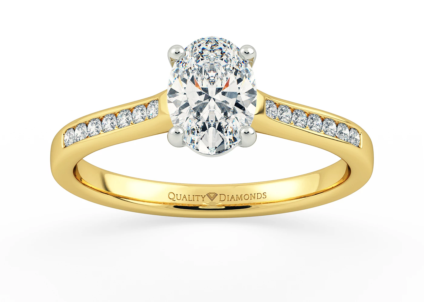 Diamond Set Oval Nara Diamond Ring in Oval 9K Yellow Gold