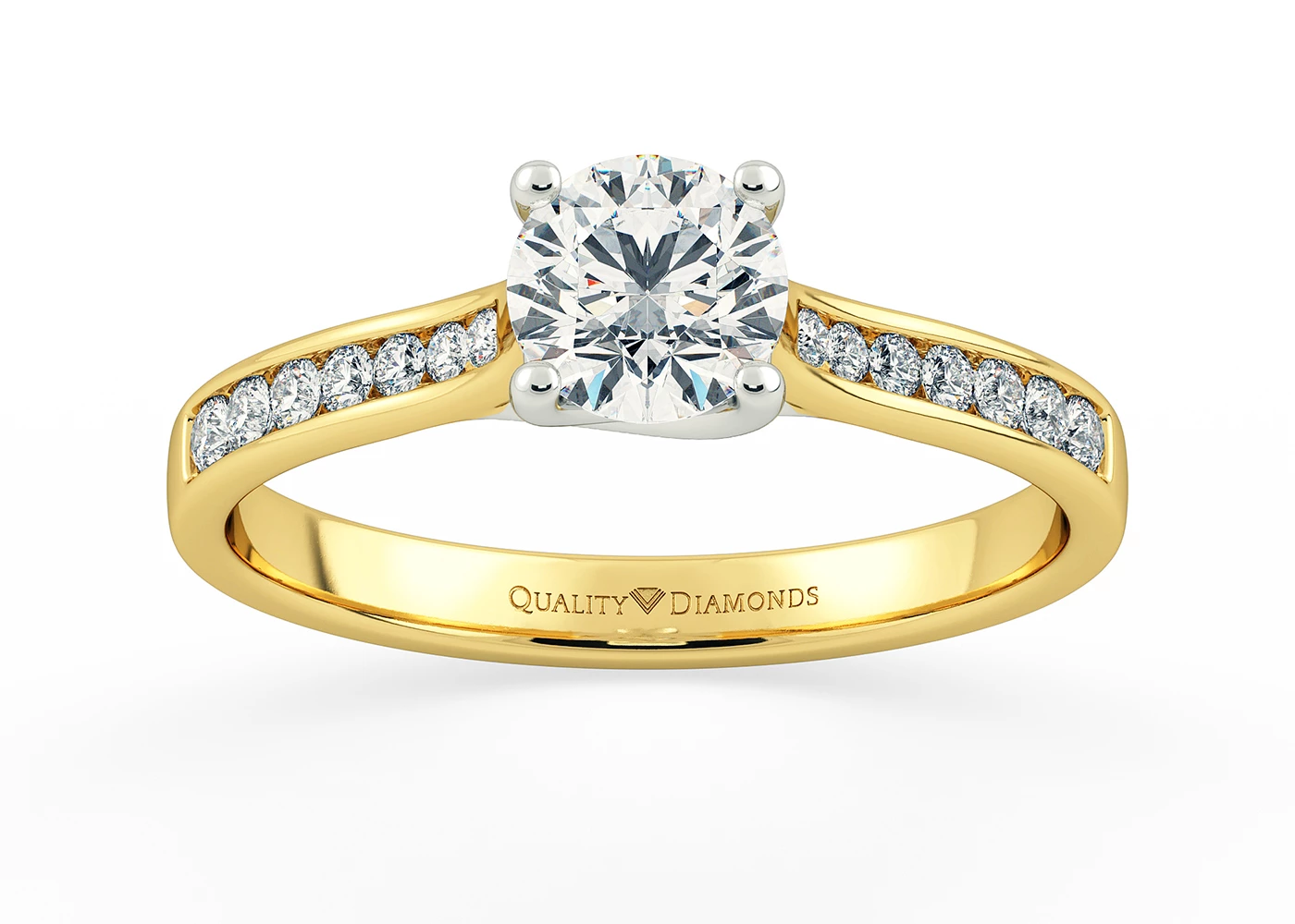 Diamond Set Round Brilliant Mirabelle Diamond Ring in 9K Yellow Gold