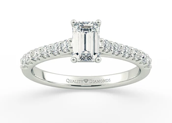 Diamond Set Emerald Milena Diamond Ring in Platinum