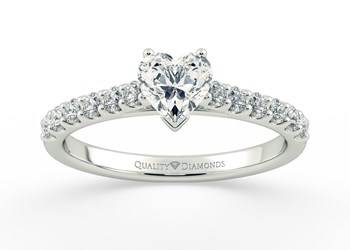 Diamond Set Heart Milena Diamond Ring in Platinum