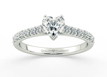 Diamond Set Heart Milena Diamond Ring in Platinum