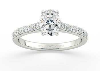 Diamond Set Oval Milena Diamond Ring in Platinum