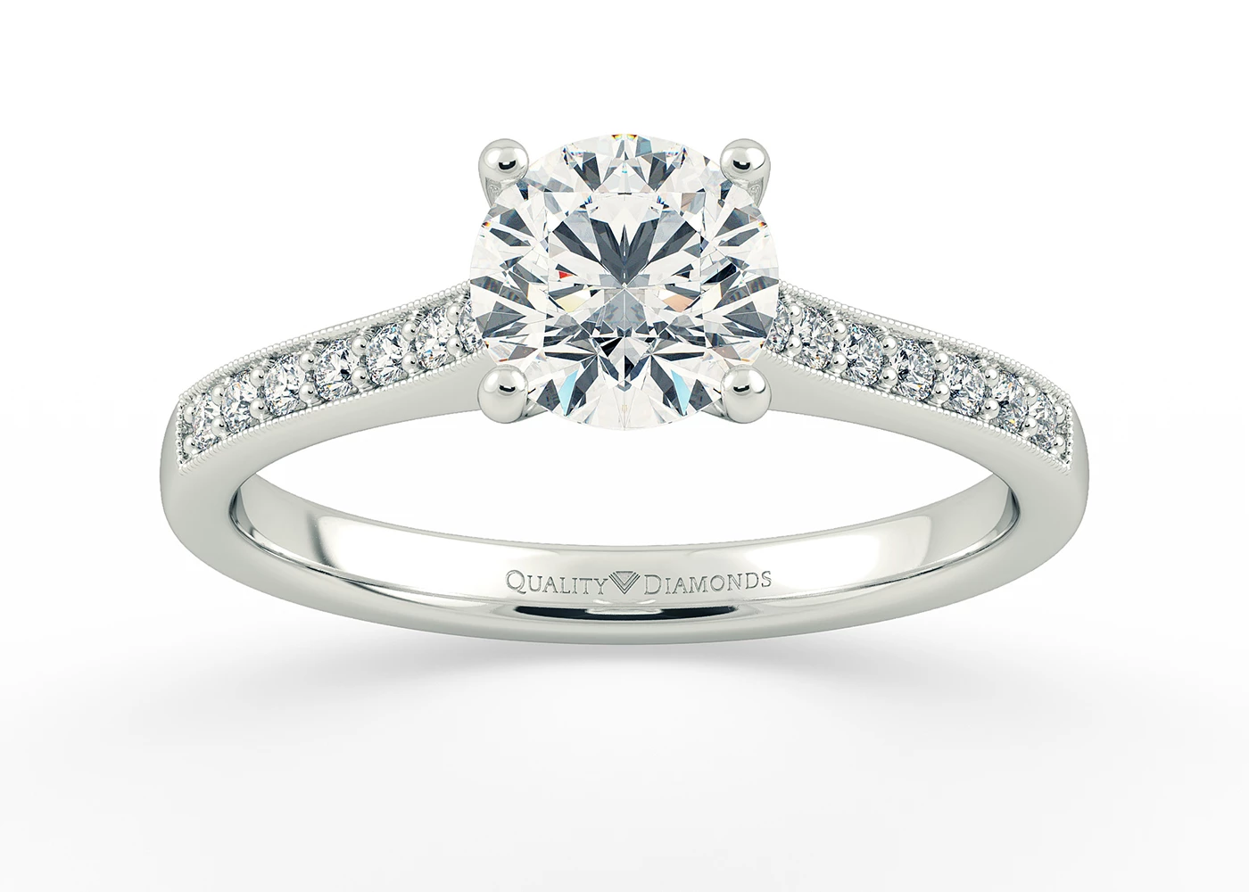 Diamond Set Round Brilliant Beau Diamond Ring in Palladium