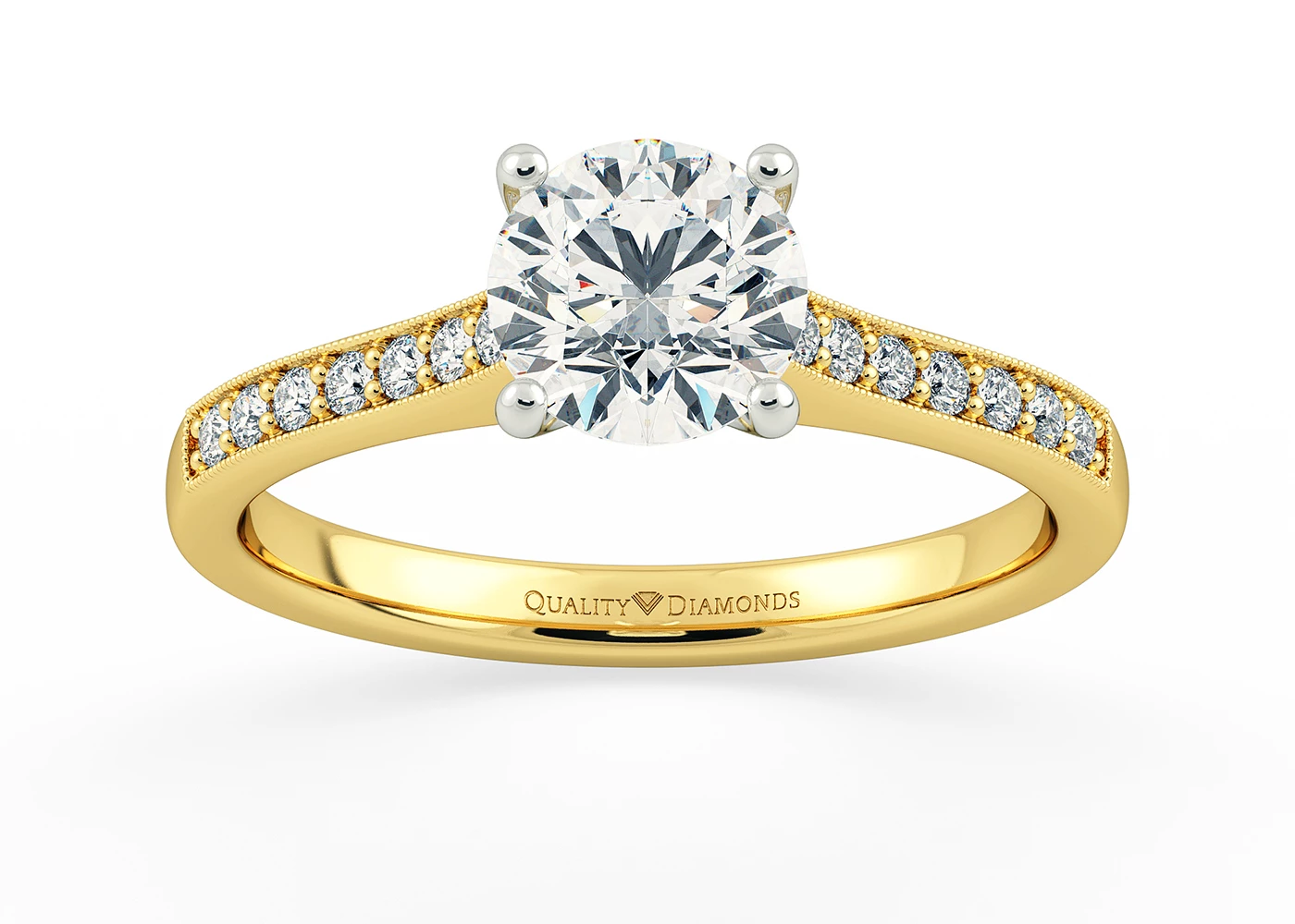 Diamond Set Round Brilliant Beau Diamond Ring in 9K Yellow Gold