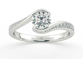 Diamond Set Round Brilliant Hermosa Diamond Ring in Platinum