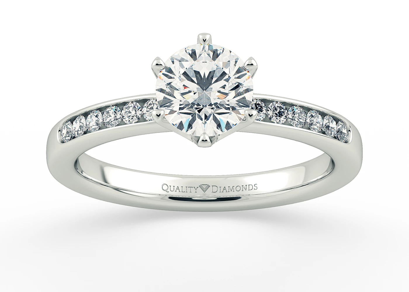 Diamond Set Round Brilliant Amore Diamond Ring in Platinum