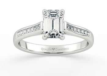 Diamond Set Emerald Jiya Diamond Ring in Platinum