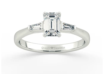 Diamond Set Emerald Vida Diamond Ring in Platinum