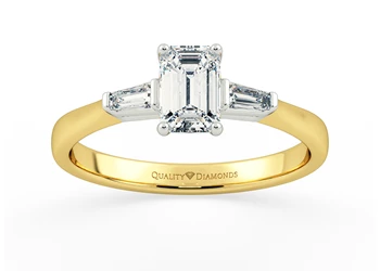 Diamond Set Emerald Vida Diamond Ring in 18K Yellow Gold