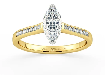 Diamond Set Marquise Hera Diamond Ring in 18K Yellow Gold