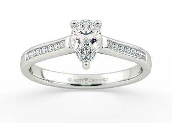 Diamond Set Pear Hera Diamond Ring in Platinum