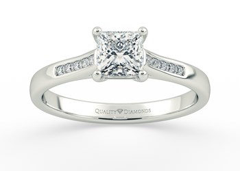 Diamond Set Princess Delara Diamond Ring in Platinum