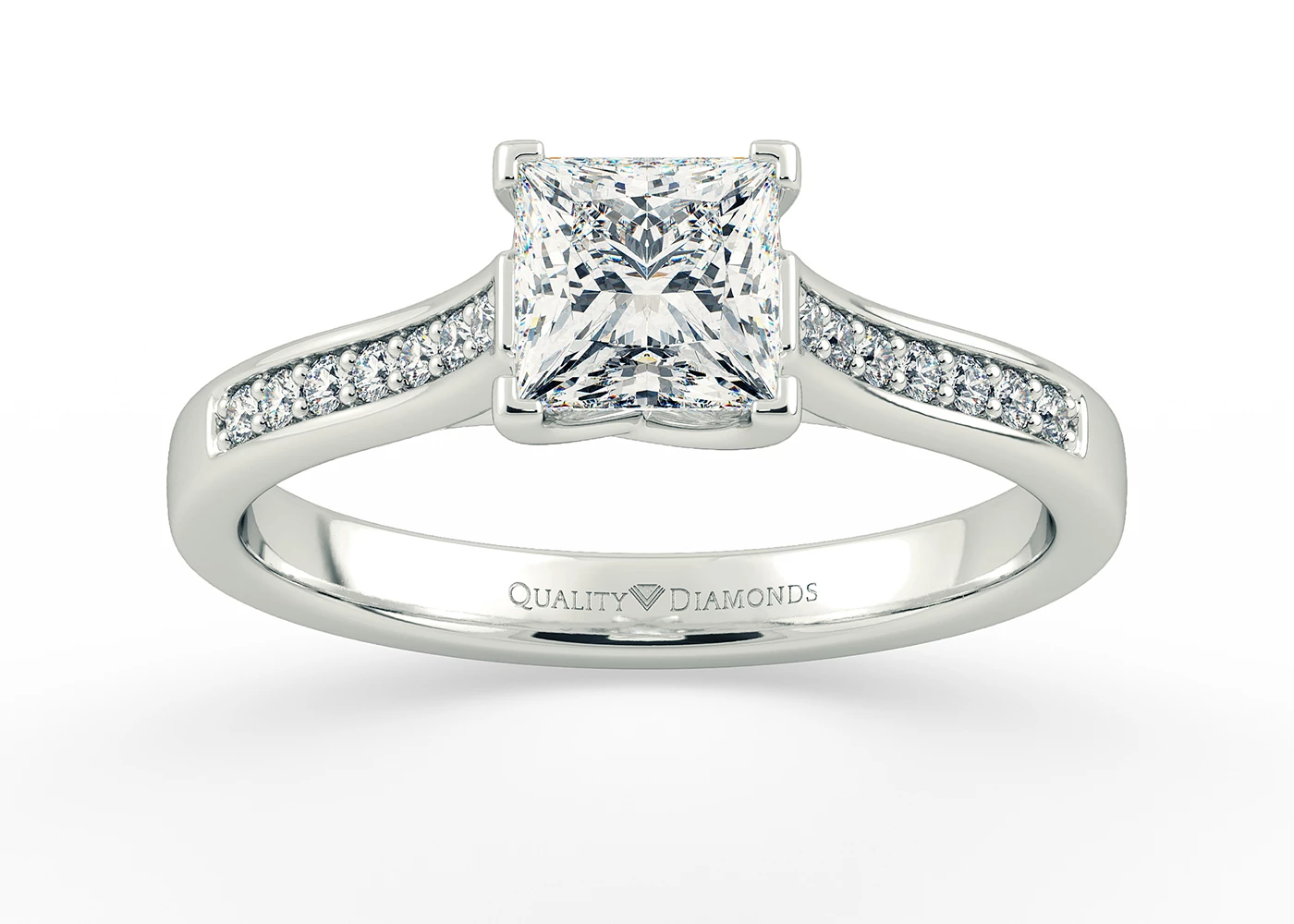 Diamond Set Princess Minna Diamond Ring in Palladium