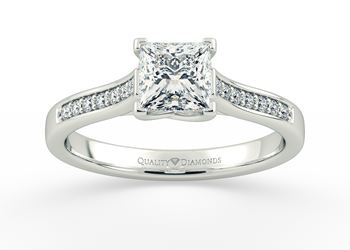 Diamond Set Princess Minna Diamond Ring in Platinum
