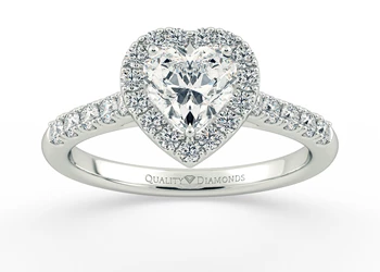 Diamond Set Heart Bijou Diamond Ring in Platinum