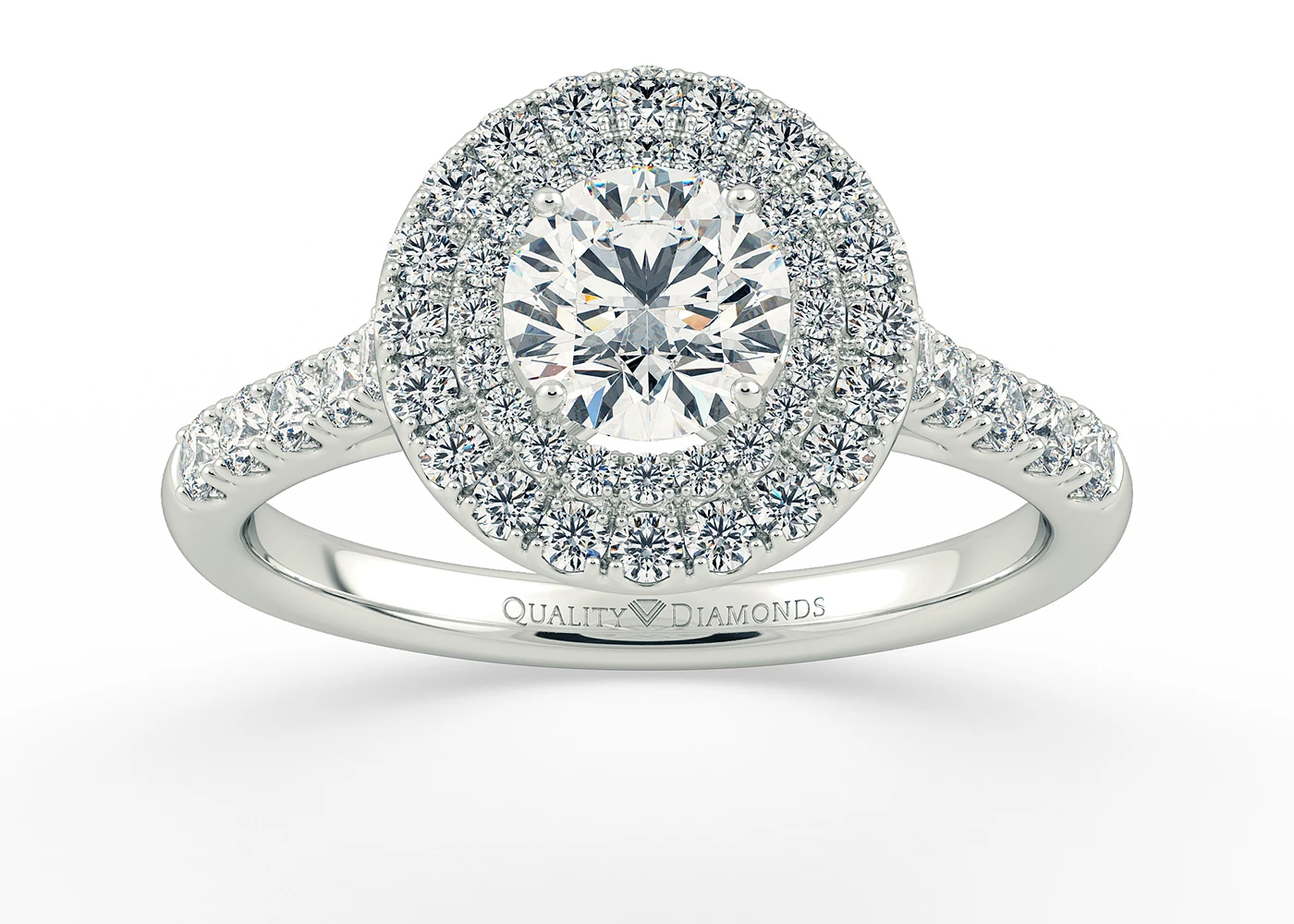 Diamond Set Round Brilliant Eclat Diamond Ring in 9K White Gold