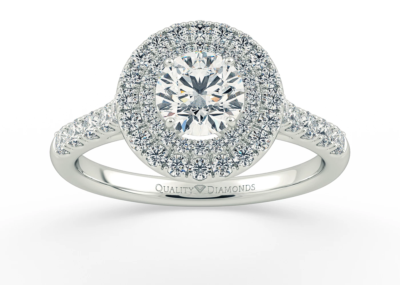 Diamond Set Round Brilliant Eclat Diamond Ring in Platinum