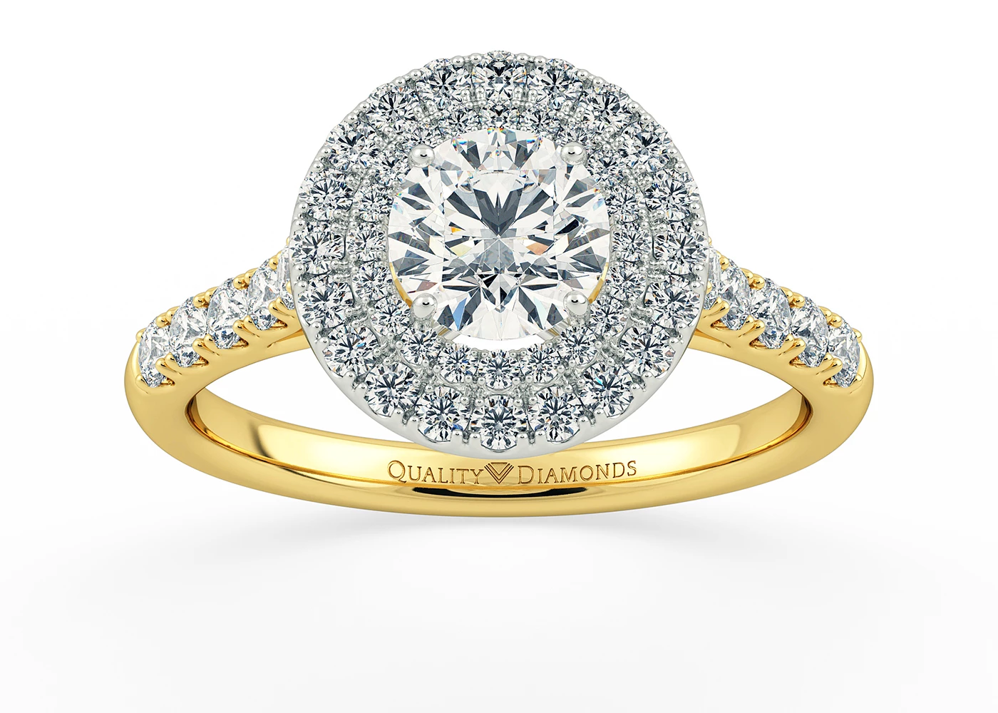 Diamond Set Round Brilliant Eclat Diamond Ring in 9K Yellow Gold