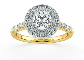 Diamond Set Round Brilliant Eclat Diamond Ring in 18K Yellow Gold