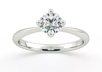 Compass Set Round Brilliant Amorette Diamond Ring in Platinum