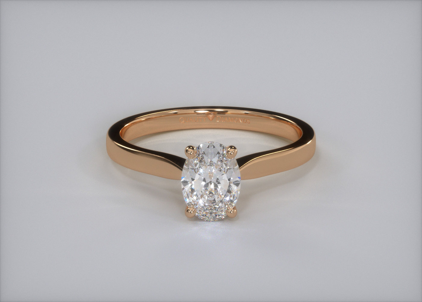 Oval Beau Diamond Ring in 18K Rose Gold 360 image