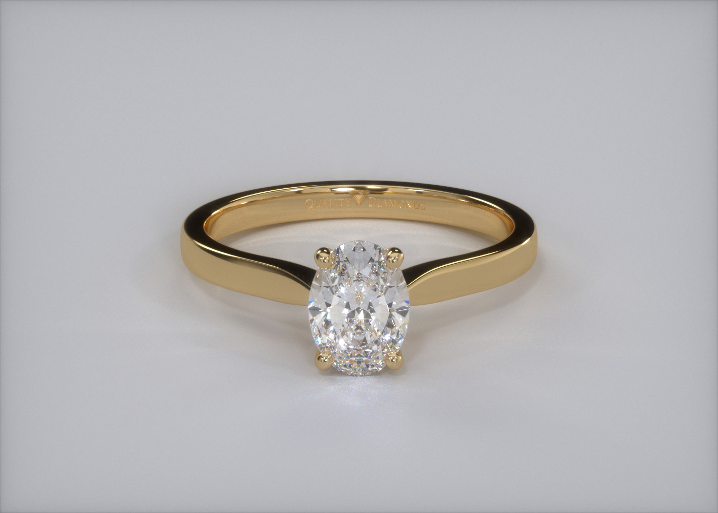 Oval Beau Diamond Ring in 9K Yellow Gold 360 image