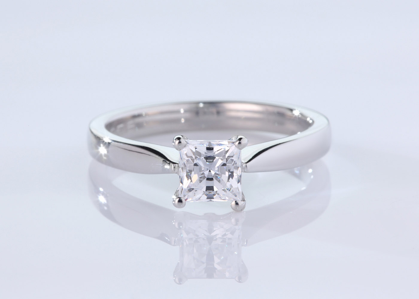 Princess Beau Diamond Ring in 18K White Gold 360 image