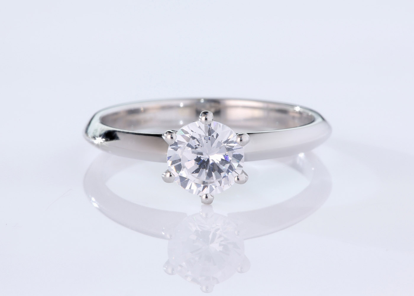 Round Brilliant Carella Diamond Ring in Palladium 360 image